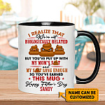 2VT. Not Biologically Related My Mom Shit accent mug mk1