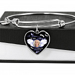 Personalized Custom Photo A Piece Of My Heart Lives In Heaven Memorial Heart Pendant Necklace - Bangle