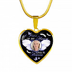 Personalized Custom Photo A Piece Of My Heart Lives In Heaven Memorial Heart Pendant Necklace - Bangle
