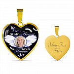 Personalized Custom Photo A Piece Of My Heart Lives In Heaven Memorial Heart Pendant Necklace - Bangle