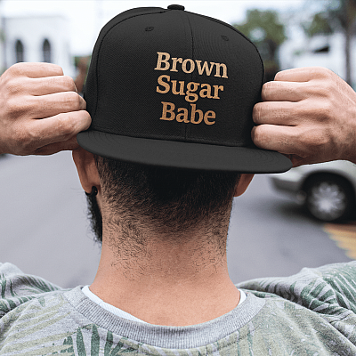 Alternative view of Brown Sugar Babe Proud Black Women African Pride Twill Cap - High-Profile Snapback Hat - Trucker Hat