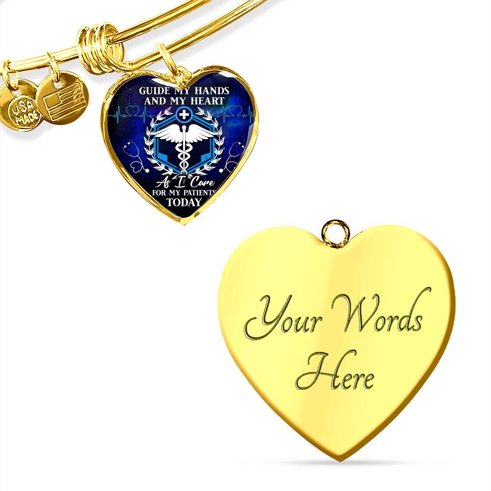 Guide My Hands And My Heart As I Care For My Patients Today Heart Pendant Necklace