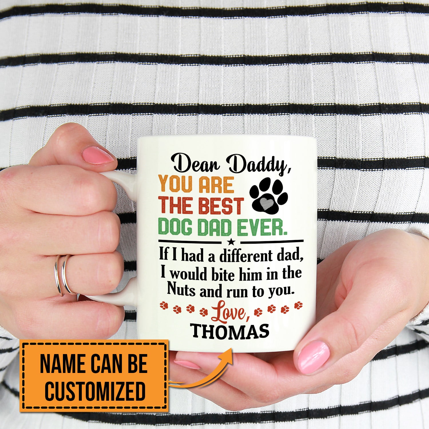 11VT. Dear Daddy Best Dog Dad mug mk2