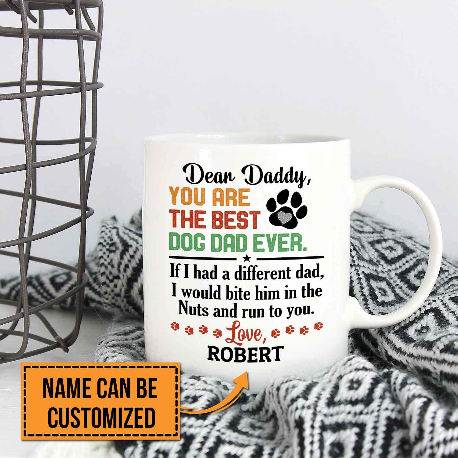 11VT. Dear Daddy Best Dog Dad mug mk1