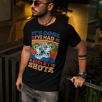 Alternative view of It's Cool I've Had Both My Shots Vintage Tequila T-Shirt - V-Neck Shirt