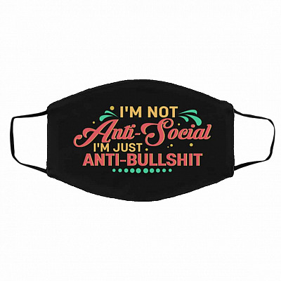 Anti Bullshit Mask, Black, Cloth Face Cover – Medium/Large