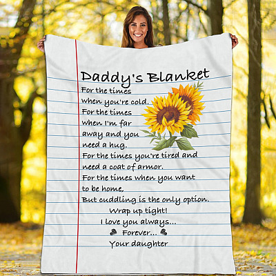 Alternative view of Handwriting Daddy's Blanket For The Times When You're Cold Fleece Blanket - Mink Blanket - Woven Blanket
