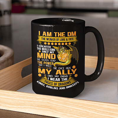 Alternative view of I Am The DM The Weaver Of Lore And Fate Ceramic Coffee Mug - Water Bottle