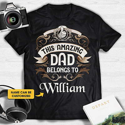 Personalized This Amazing Dad Belongs To T-shirt - Custom Dad Shirt With Kids Names