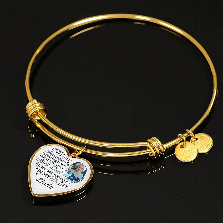 Personalized Photo Gone yet Not Forgotten Although We Are Apart Heart Pendant Necklace