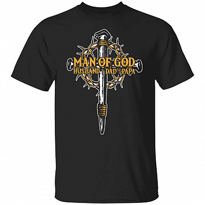 Christian Cross Man Of, Black, Unisex T-Shirt