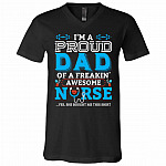 dad nurse, Black, V-Neck T-Shirt