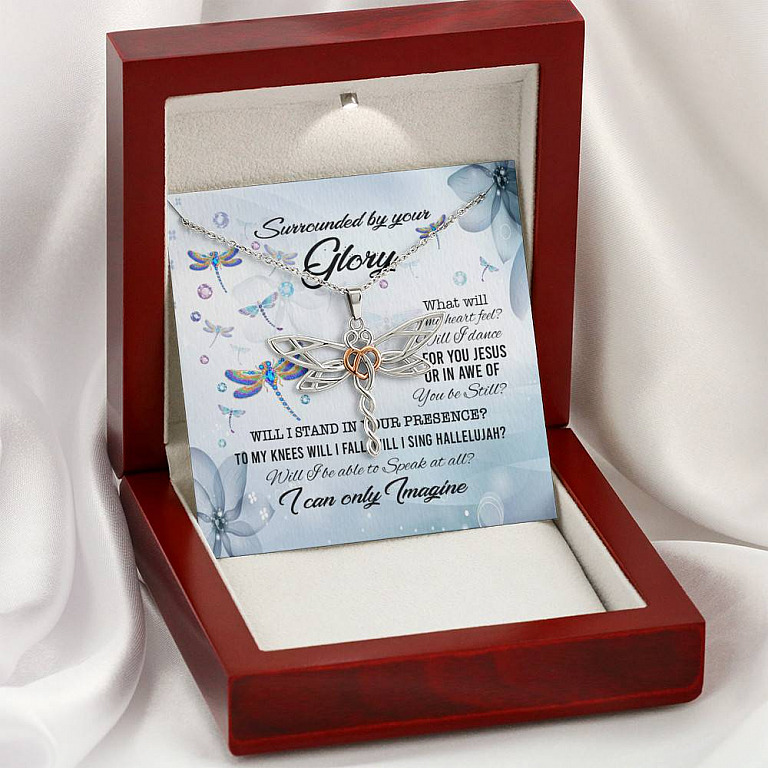 Dragonfly Surrounded by Your Glory What Will My Heart Feel Will I Dance for You Jesus Dragonfly Pendant Necklace