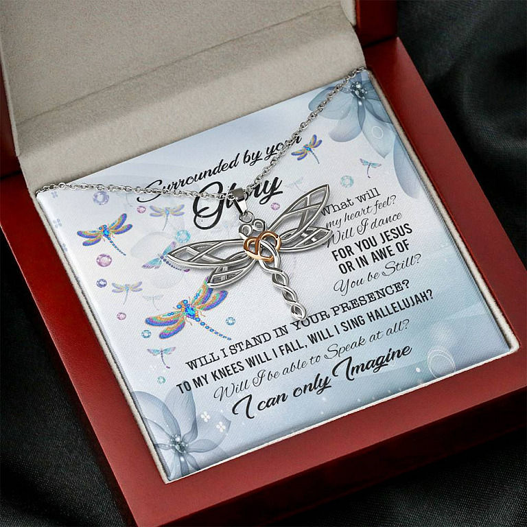 Dragonfly Surrounded by Your Glory What Will My Heart Feel Will I Dance for You Jesus Dragonfly Pendant Necklace