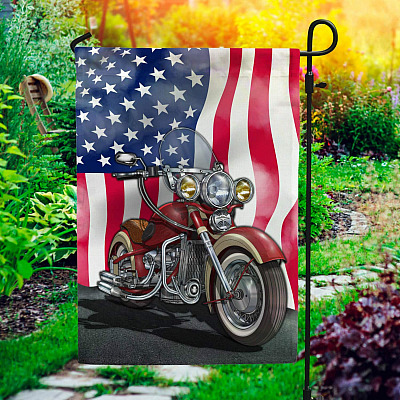 American Motorcycle Lovers Happy 4th Of July Garden Flag - House Flag - Wall Flag