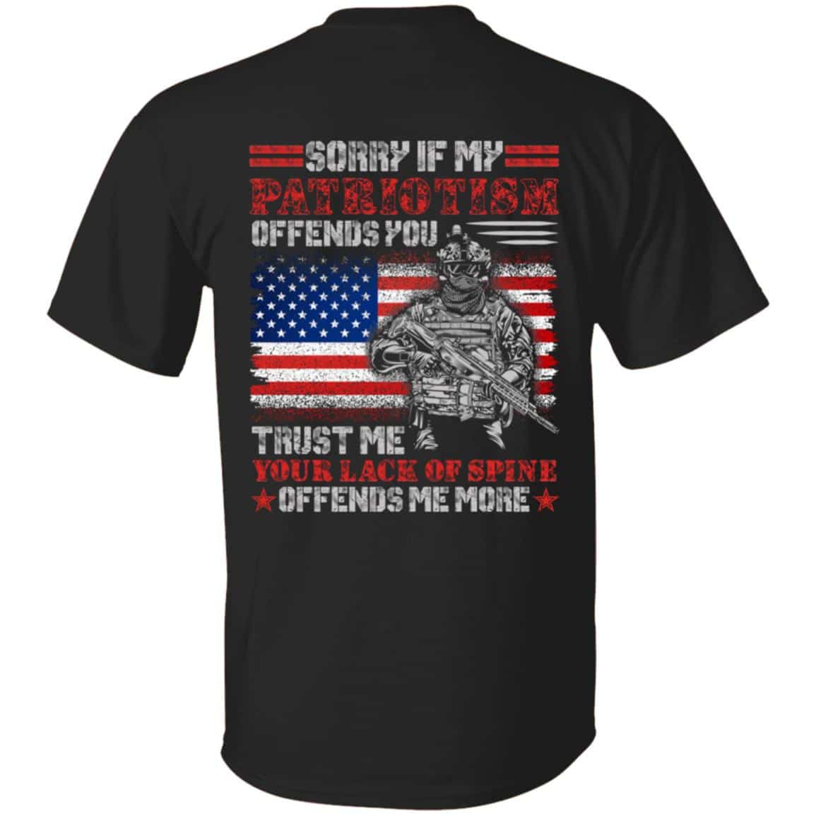 Sorry If My Patriotism Offends, Black, Unisex T-Shirt