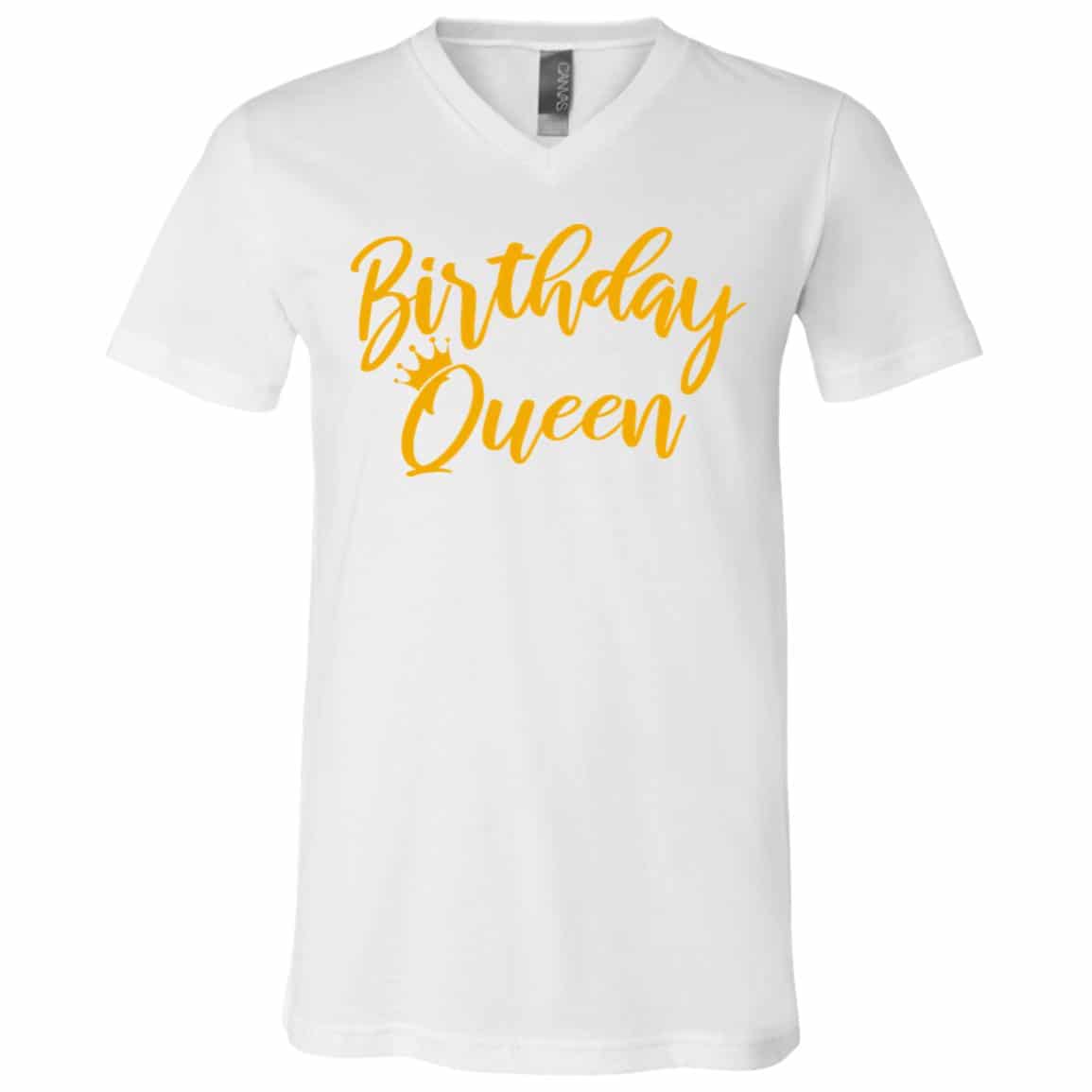 Birthday Queen Shirt, White, V-Neck T-Shirt