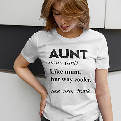 Alternative view of Funny Aunt Like Mum But Way Cooler T-Shirt - Aunt Definition V-Neck Shirt