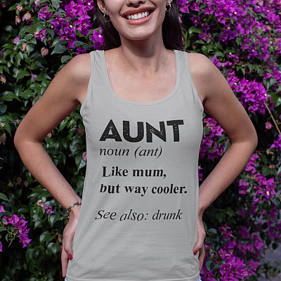 Alternative view of Funny Aunt Definition Aunt Like Mum but Way Cooler Cotton Tank Top Tee - Ladies Racerback Tank - Auntie Gifts