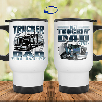 14 oz. White Travel Mug
