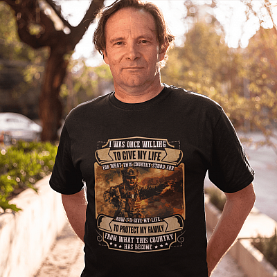 Alternative view of Memorial Day I Was Once Willing to Give My Life T-Shirt - V-Neck Tee - Father's Day Gifts for Veterans