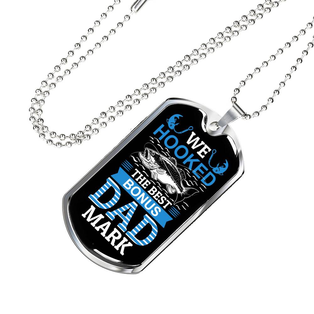 Personalized We Hooked The Best Bonus Dad Dog Tag Pendant Necklace - Bonus Dad Dog Tags Personalized We Hooked The Best Bonus Dad Dog Tag Pendant Necklace - Bonus Dad Dog Tags