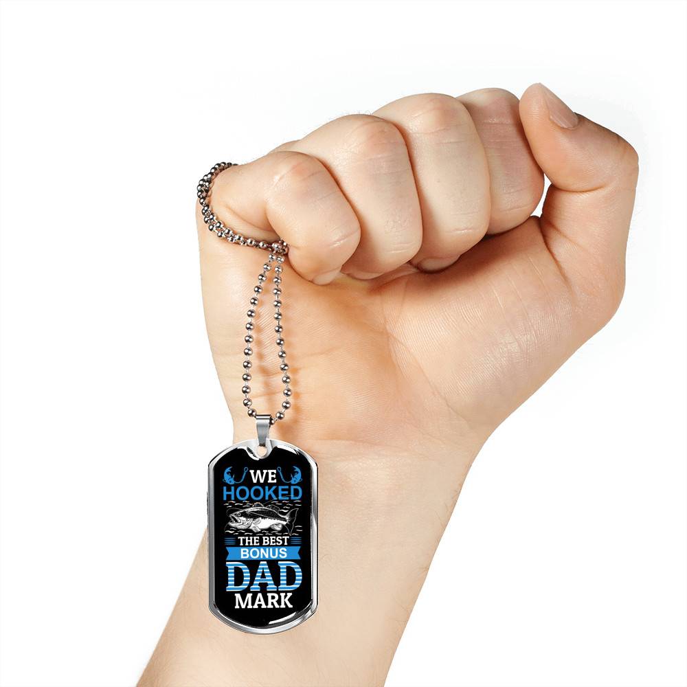 Personalized We Hooked The Best Bonus Dad Dog Tag Pendant Necklace - Bonus Dad Dog Tags Personalized We Hooked The Best Bonus Dad Dog Tag Pendant Necklace - Bonus Dad Dog Tags