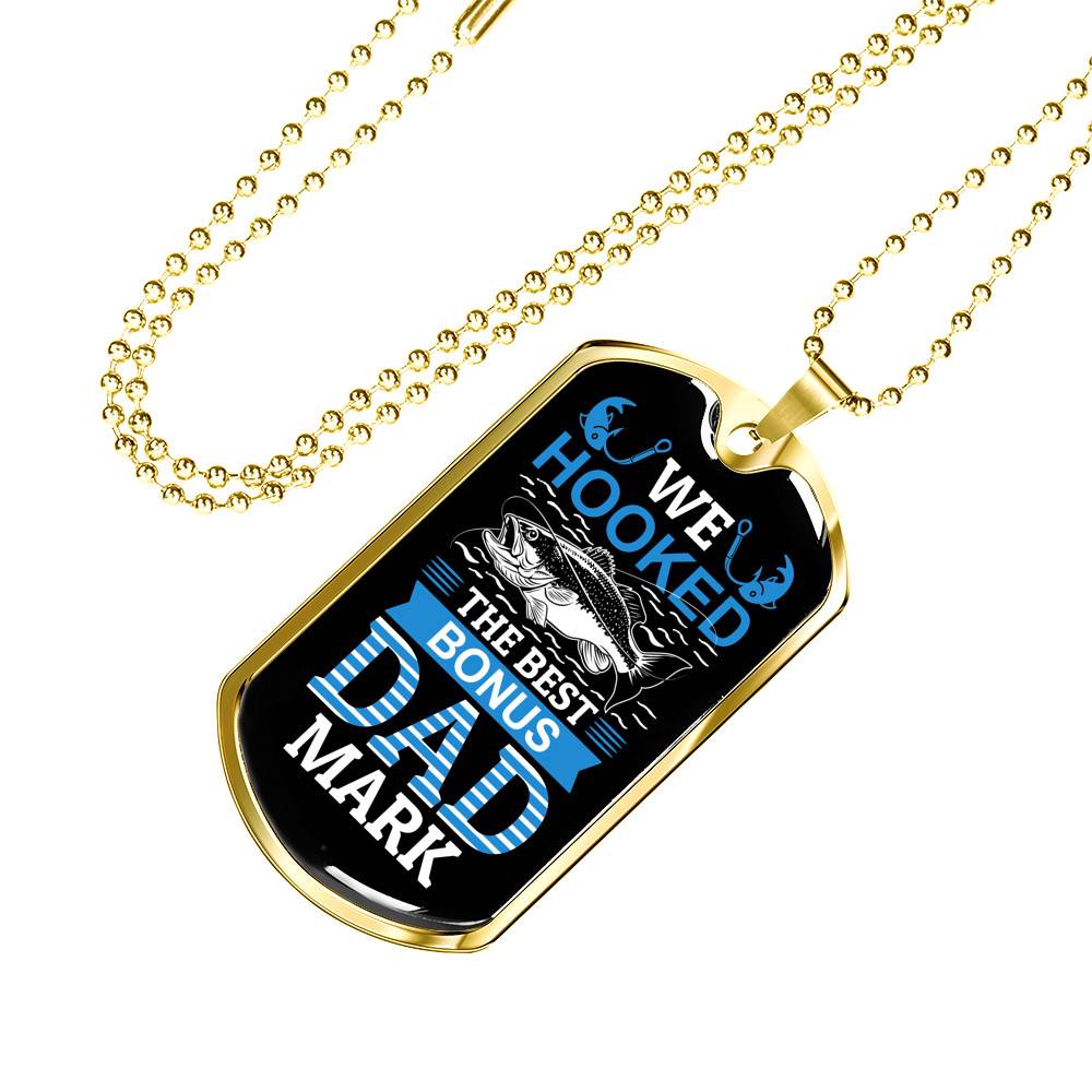 Personalized We Hooked The Best Bonus Dad Dog Tag Pendant Necklace - Bonus Dad Dog Tags Personalized We Hooked The Best Bonus Dad Dog Tag Pendant Necklace - Bonus Dad Dog Tags