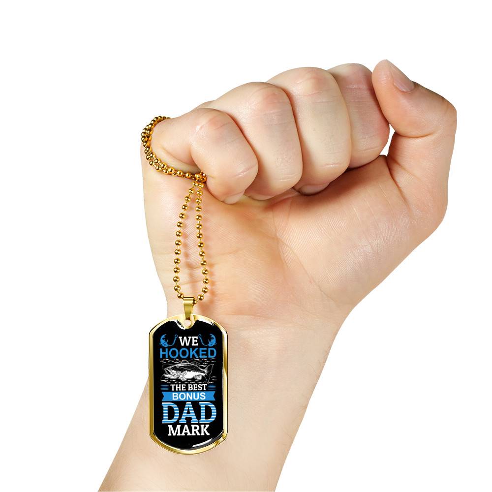 Personalized We Hooked The Best Bonus Dad Dog Tag Pendant Necklace - Bonus Dad Dog Tags Personalized We Hooked The Best Bonus Dad Dog Tag Pendant Necklace - Bonus Dad Dog Tags
