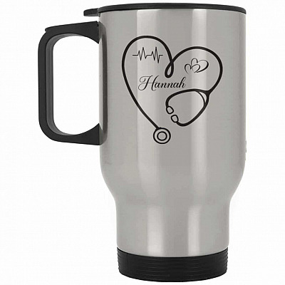 14 oz. Silver Travel Mug