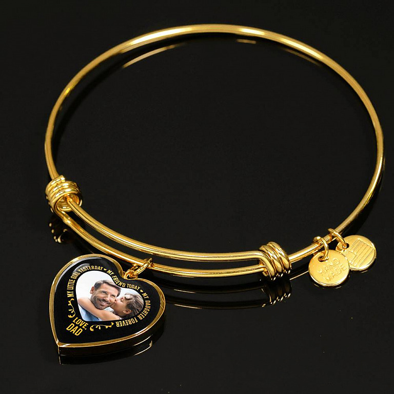 Personalized Photo My Little Girl Yesterday My Friend Today My Daughter Forever Heart Pendant Necklace