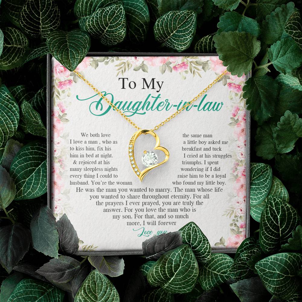 From Mother in Law to My Daughter in Law We Both Love the Same Man Forever Love Pendant Necklace From Mother in Law to My Daughter in Law We Both Love the Same Man Forever Love Pendant Necklace