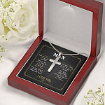 To My Man When You Wear This Cross Always Remember Artisan Crafted Cross Necklace - Fathers Day Cross Necklace