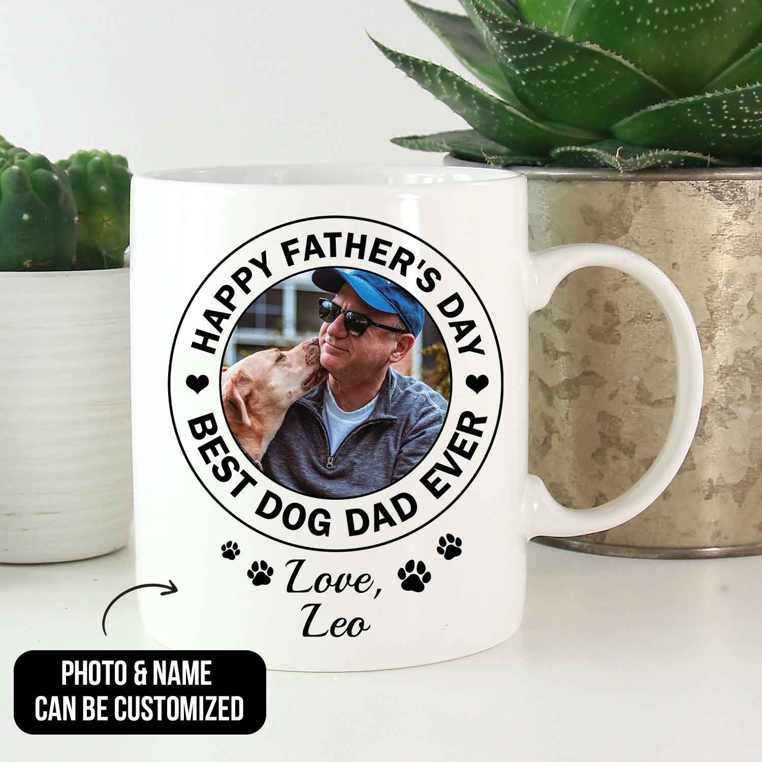 6VT. Happy Father's Day Best Dog Dad mug mk1