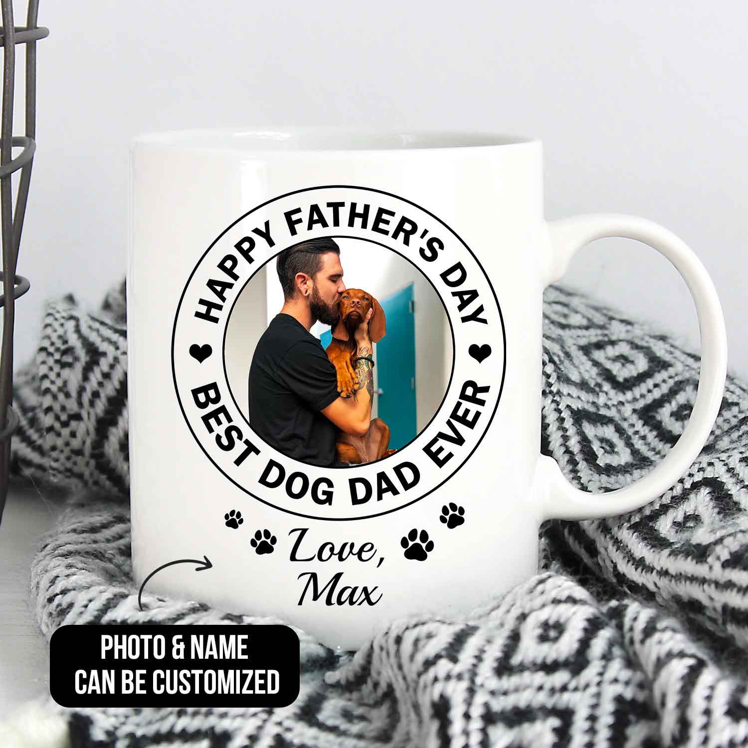 6VT. Happy Father's Day Best Dog Dad mug mk3