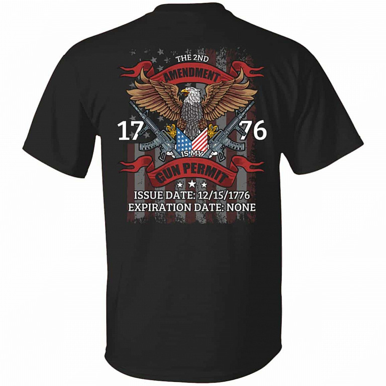 gun back t, Black, Unisex T-Shirt