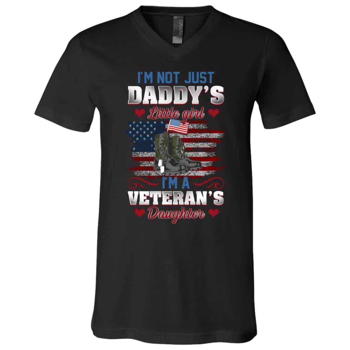 Veteran Daughter Shirt, Black, V-Neck T-Shirt