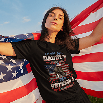 Alternative view of I'm Not Just Daddy's Little Girl I'm A Veteran's Daughter T-Shirt - V-Neck Tee - Proud Daughter Of Veteran Gifts