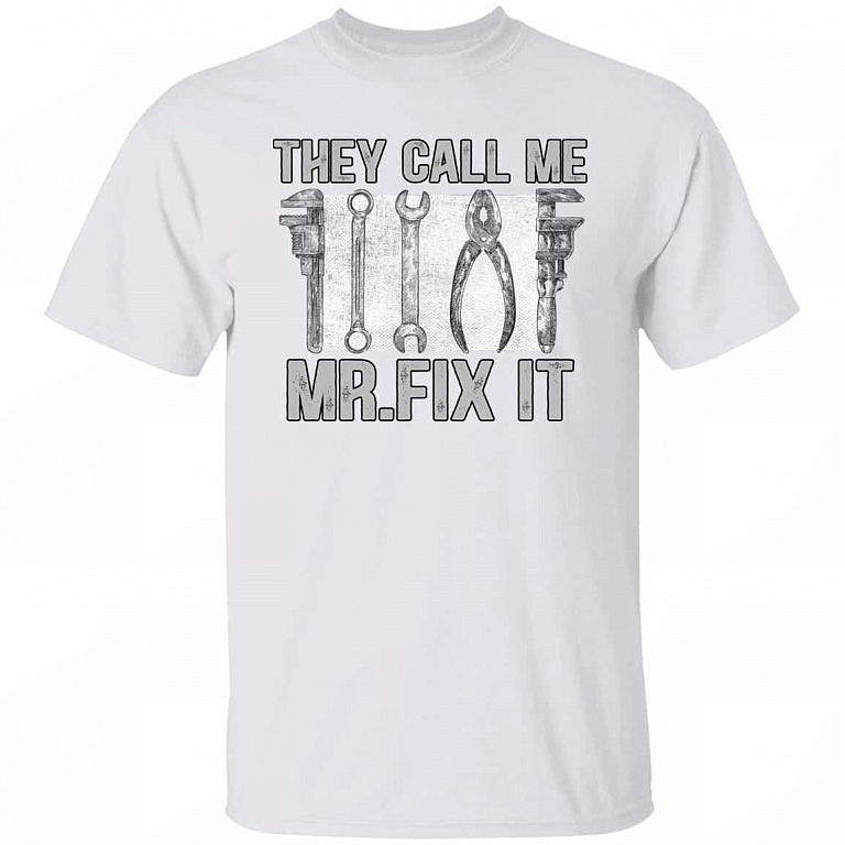 They Call Me Mr Fix It Vintage T-Shirt, White, Unisex T-Shirt