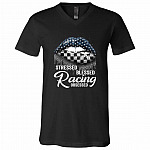 Stressed Blessed Racing Obsessed T-shirt, Black, V-Neck T-Shirt
