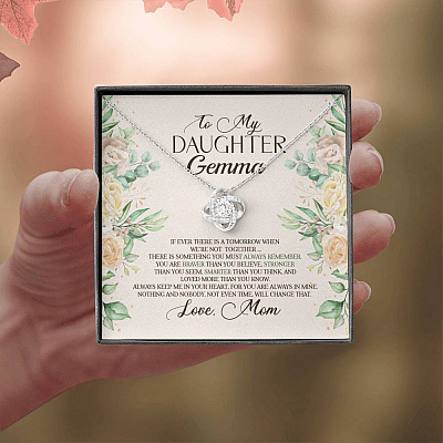 Personalized to My Daughter From Mom if Ever There Is Tomorrow Love Knot Pendant Necklace
