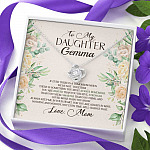 Personalized to My Daughter From Mom if Ever There Is Tomorrow Love Knot Pendant Necklace