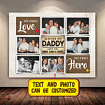 Custom Photo My First Love Always My Daddy My First Hero Framed Canvas - Unframed Poster - Gift For Dad