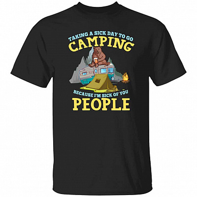 Sick Camping Tshirt, Black, Unisex T-Shirt