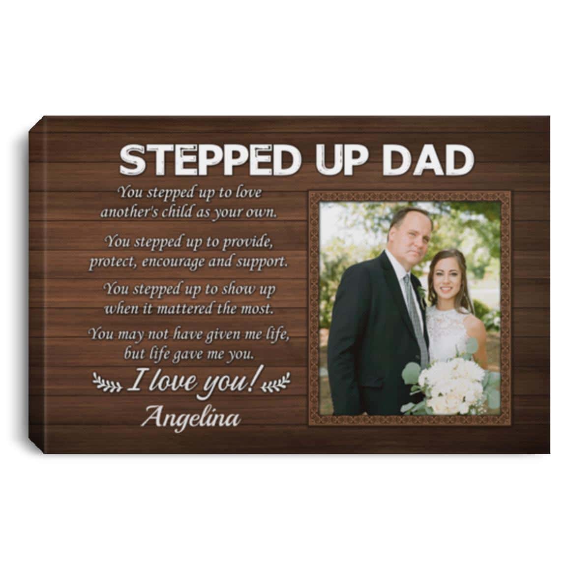 Personalized Stepped, White, 0.75'' Framed Canvas Personalized Stepped, White, 0.75'' Framed Canvas