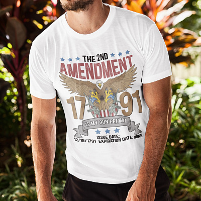 Alternative view of The 2nd Amendment Is My Gun Permit No Expiration Date Shirt - Patriotic Shirt