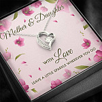 Mother And Daughter With Love Leave A Little Sparkle Wherever You Go Forever Love Pendant Necklace