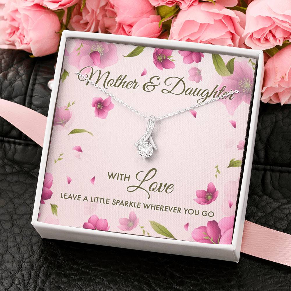 Mother And Daughter With Love Leave A Little Sparkle Wherever You Go Alluring Beauty Pendant Necklace