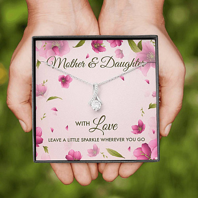 Mother And Daughter With Love Leave A Little Sparkle Wherever You Go Alluring Beauty Pendant Necklace