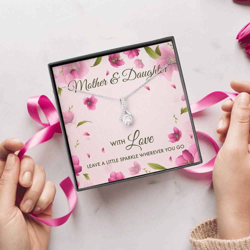 Mother And Daughter With Love Leave A Little Sparkle Wherever You Go Alluring Beauty Pendant Necklace